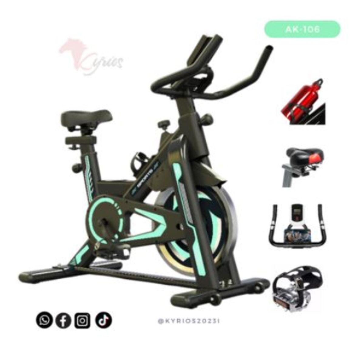 GENERICO - Spinning Verde Volante De 12 Kg Color Verde