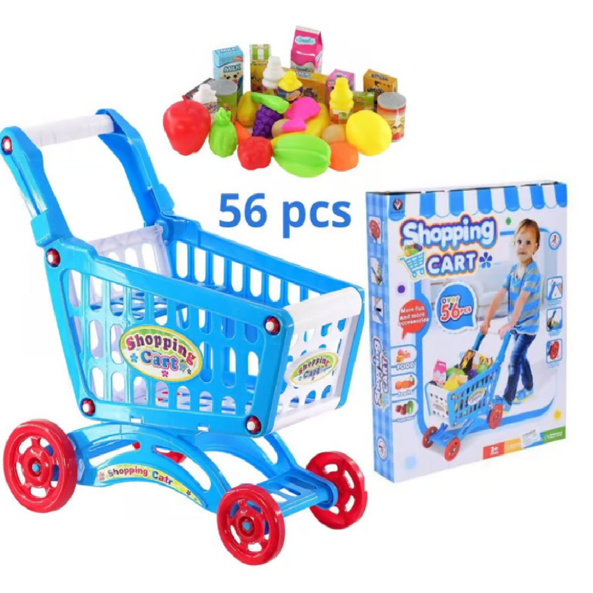 GENERICO - Juguete Carrito de Compras para Niños  - 56 pzas