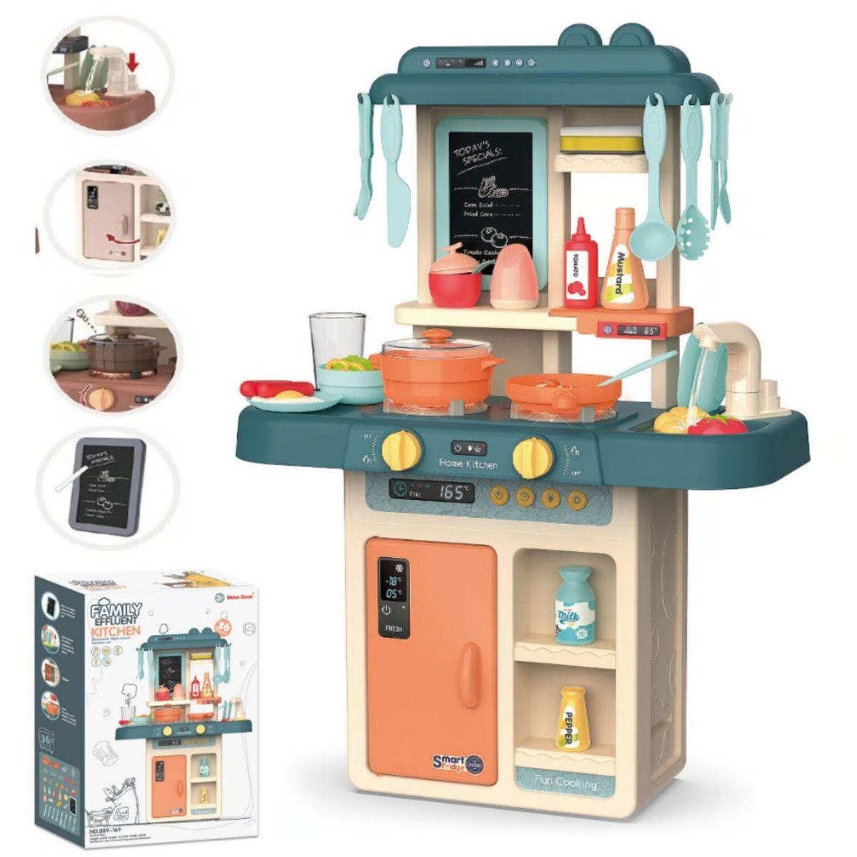 GENERICO - Set de cocina para niñas KITCHEN 36 piezas Verde