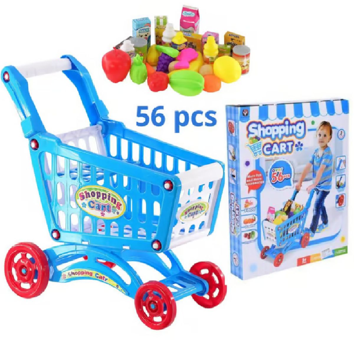 GENERICO - Juguete Carrito de Compras para Niños  - 56 pzas