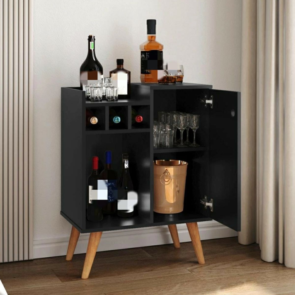 NACION MUEBLES - BAR KING COLOR NEGRO NM