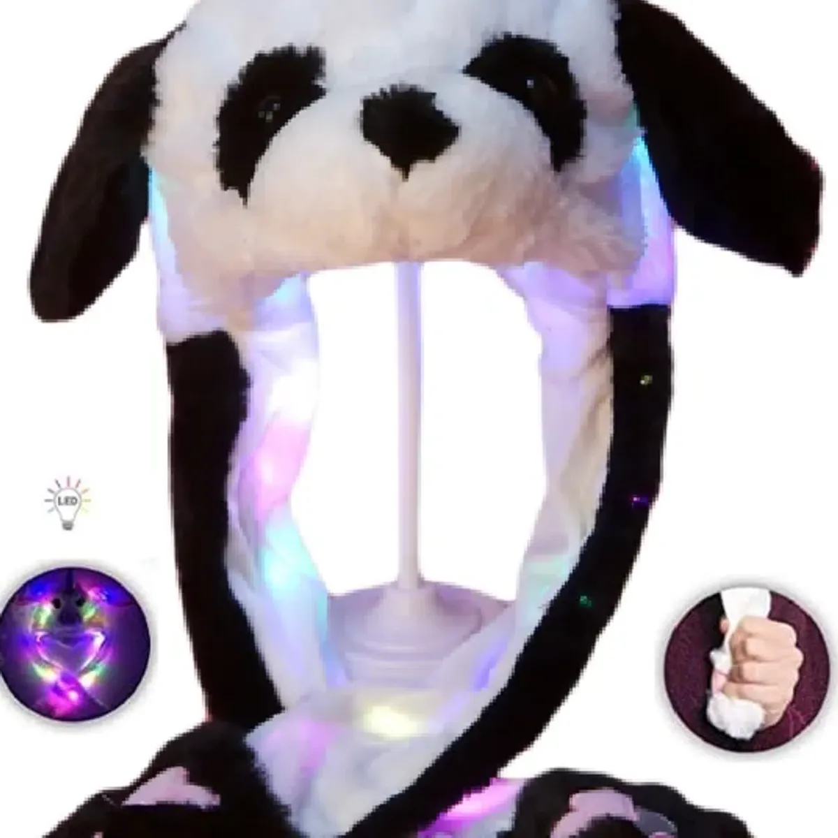 GENERICO - Gorro De Conejo Con Luces Con Orejas Moviles Gorrito Kawaii PANDA