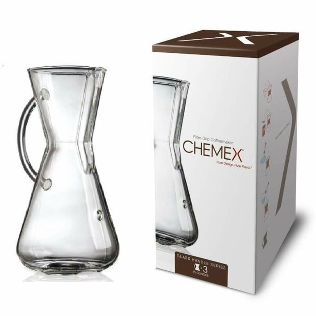 CHEMEX - Cafetera Chemex de 3 tazas con asa