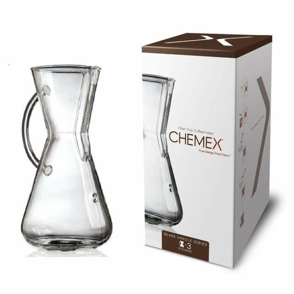 CHEMEX - Cafetera Chemex de 3 tazas con asa