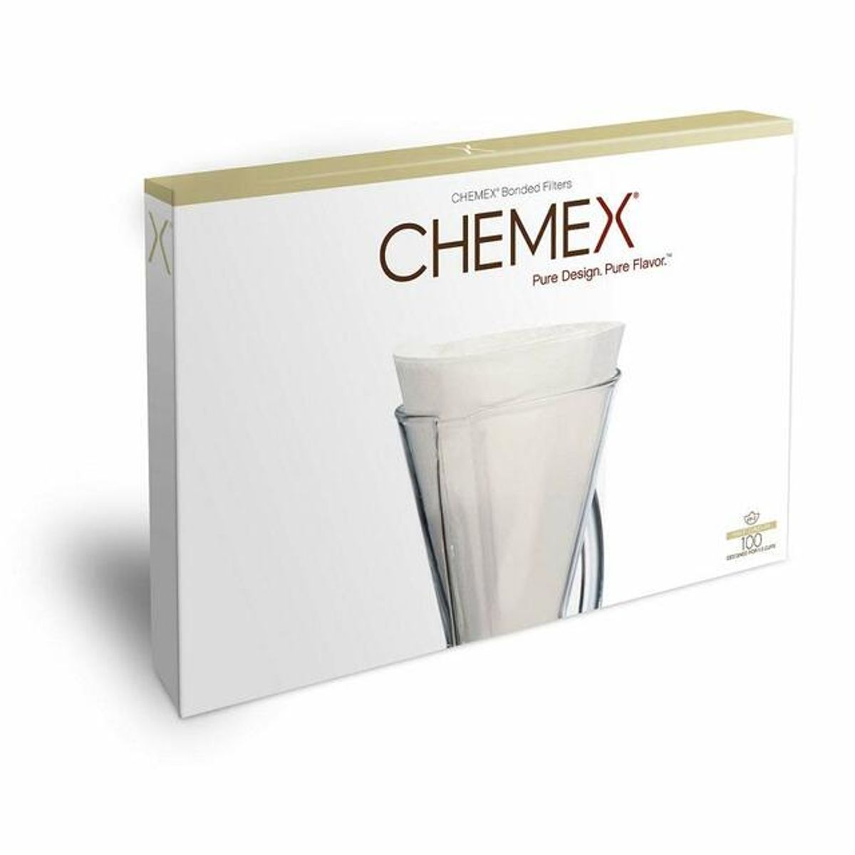 CHEMEX - Pack de 100 filtros de papel media luna