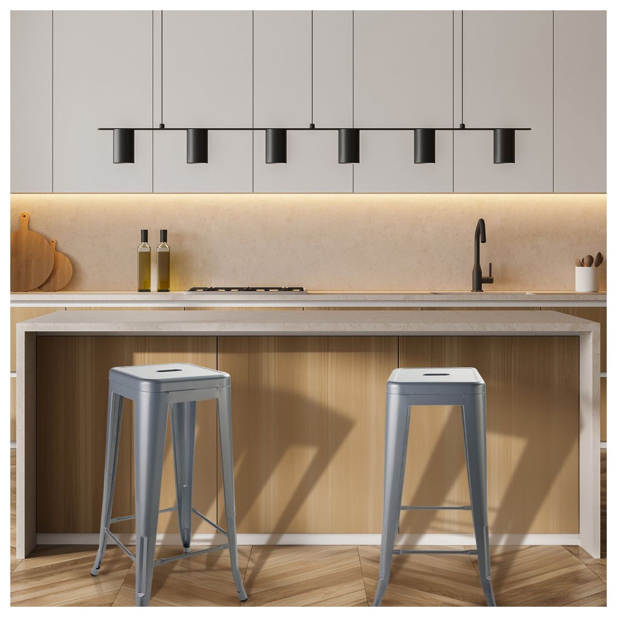 NOVAHUS - Banco de Bar Metal Tolix Gris