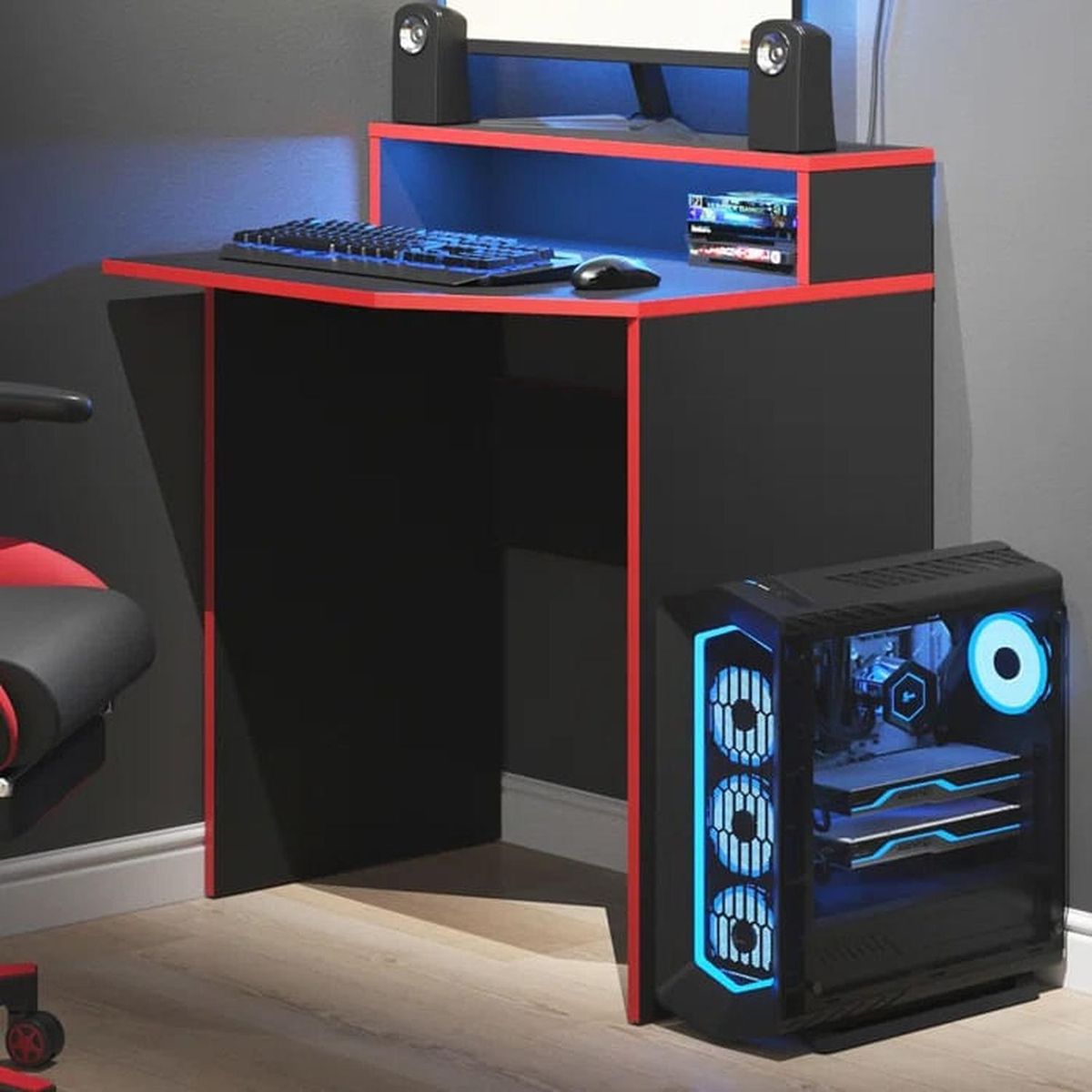 MUEBLES CRISOSTOMO - Escritorio Gamer de Melamina Negro 70cm