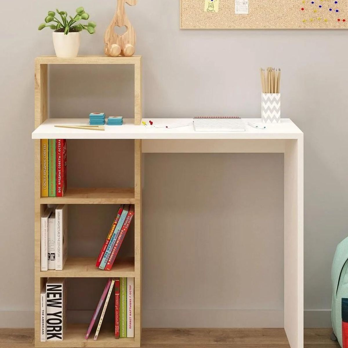 MUEBLES CRISOSTOMO - Escritorio Librero Malva 85cm