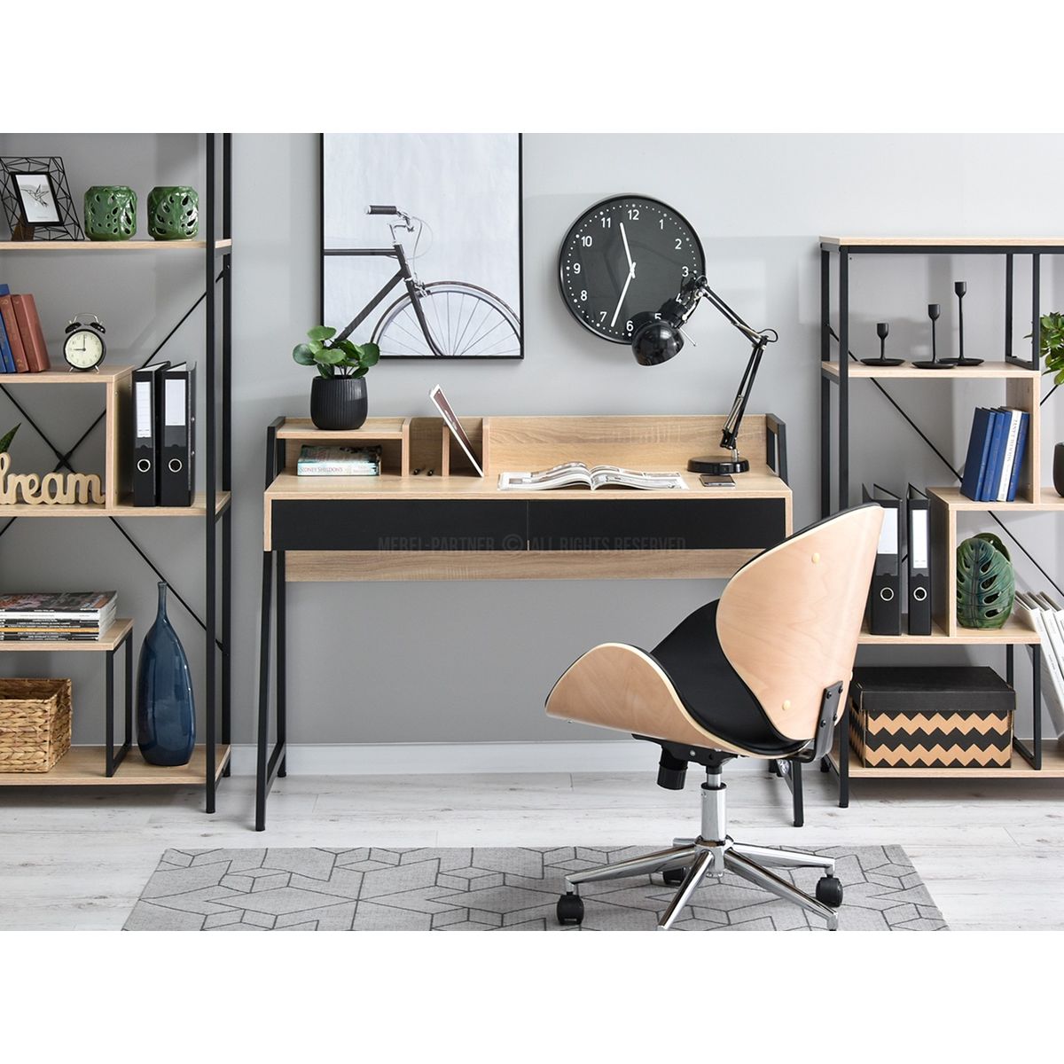 TU MESITA - Escritorio Moderno Rikko color HayaNegro TU MESITA 2 cajones