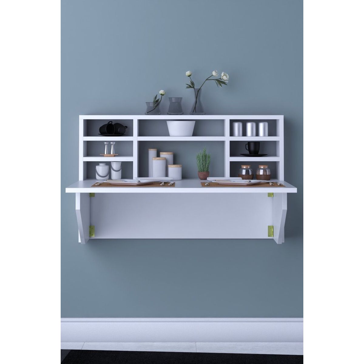 TU MESITA - Escritorio Flotante y Plegable Medellin color Blanco TU MESITA