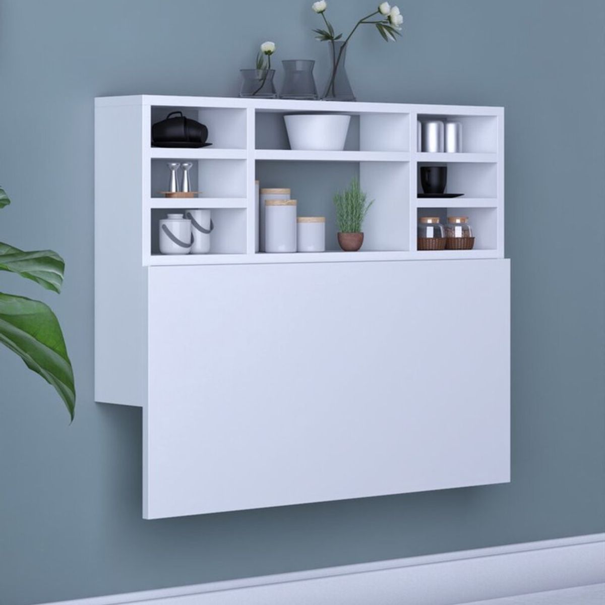 TU MESITA - Escritorio Flotante y Plegable Medellin color Blanco TU MESITA