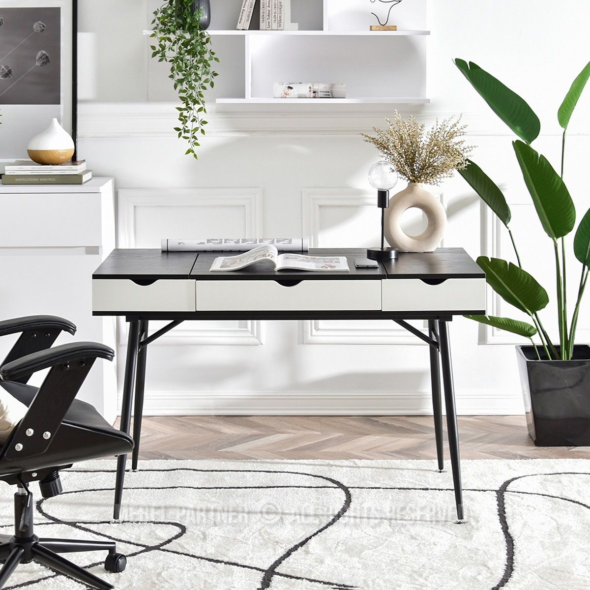 TU MESITA - Escritorio Moderno Tiggo color BlancoNegro TU MESITA