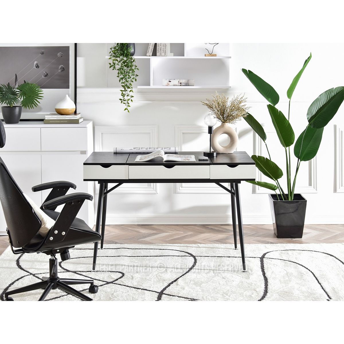TU MESITA - Escritorio Moderno Tiggo color BlancoNegro TU MESITA