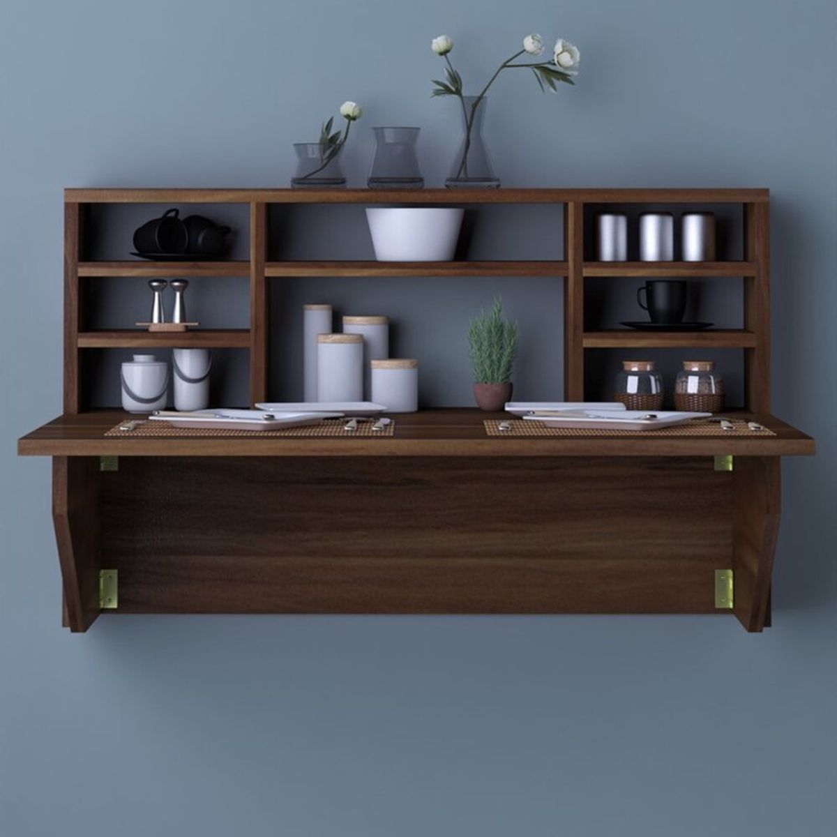 TU MESITA - Escritorio Flotante y Plegable Medellin color Marrón TU MESITA