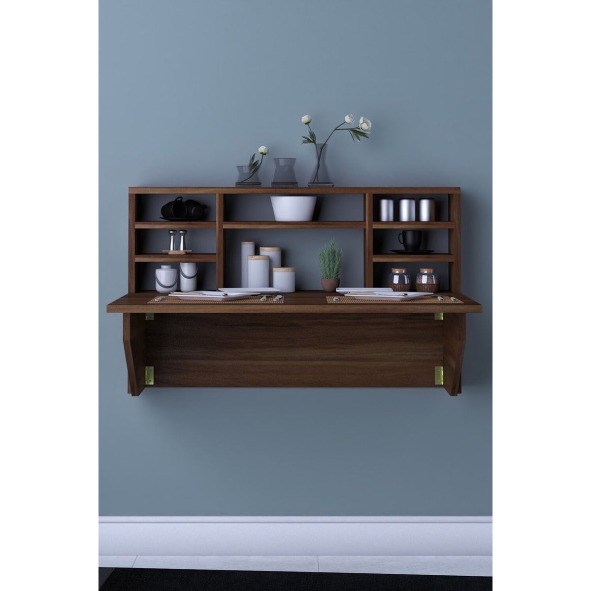 TU MESITA - Escritorio Flotante y Plegable Medellin color Marrón TU MESITA