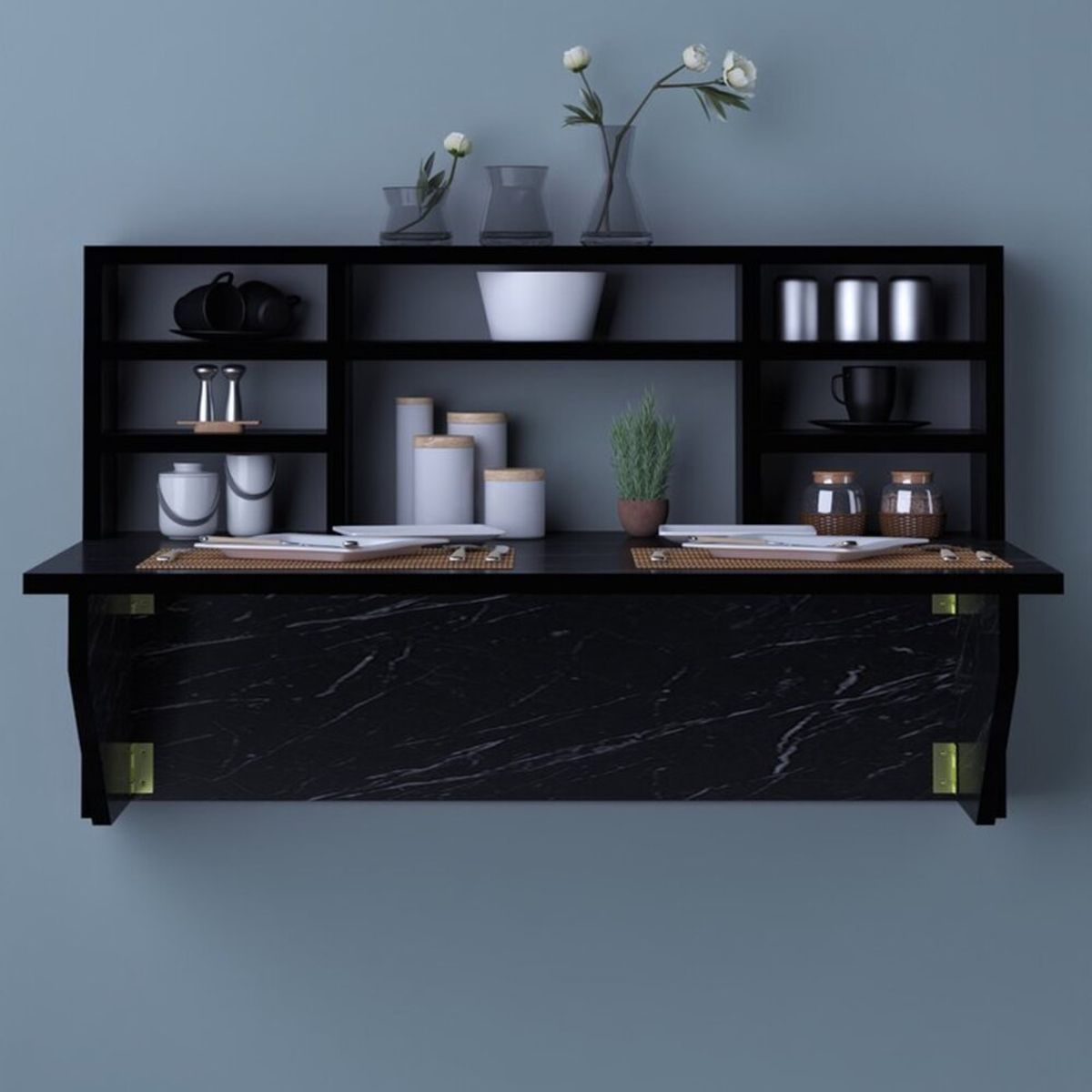 TU MESITA - Escritorio Flotante y Plegable Medellin color Negro TU MESITA