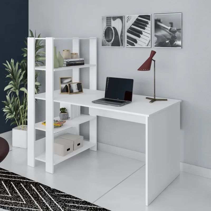 TU MESITA - Escritorio Moderno con Estantes Jesús color Blanco TU MESITA