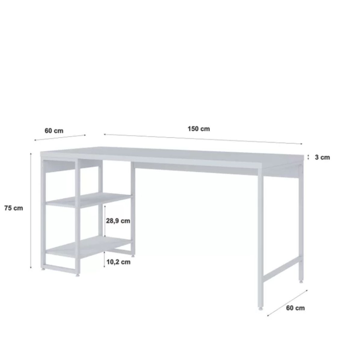 TU MESITA - Mesa Escritorio Industrial Liverpol color MarrónBlanco TU MESITA