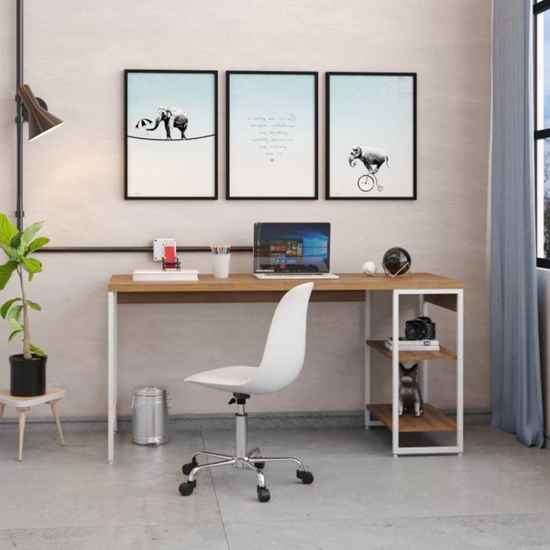 TU MESITA - Mesa Escritorio Industrial Liverpol color DunaBlanco TU MESITA