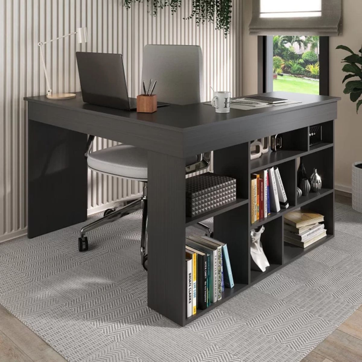 TU MESITA - Escritorio con Librero Florida color Negro TU MESITA