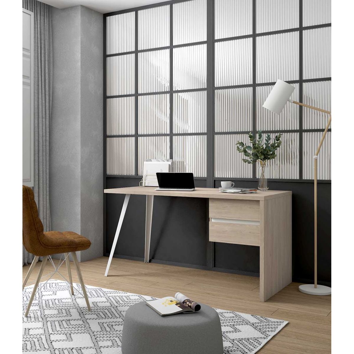 TU MESITA - Escritorio Juvenil Douha color Natural 2 cajones TU MESITA