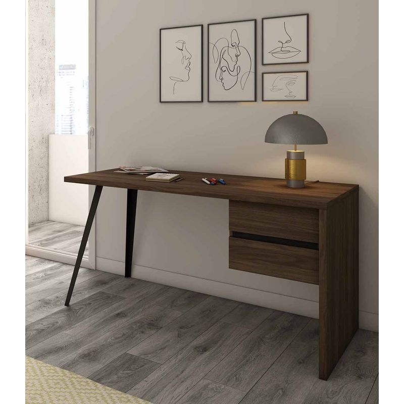 TU MESITA - Escritorio Juvenil Douha color Marrón 2 cajones TU MESITA