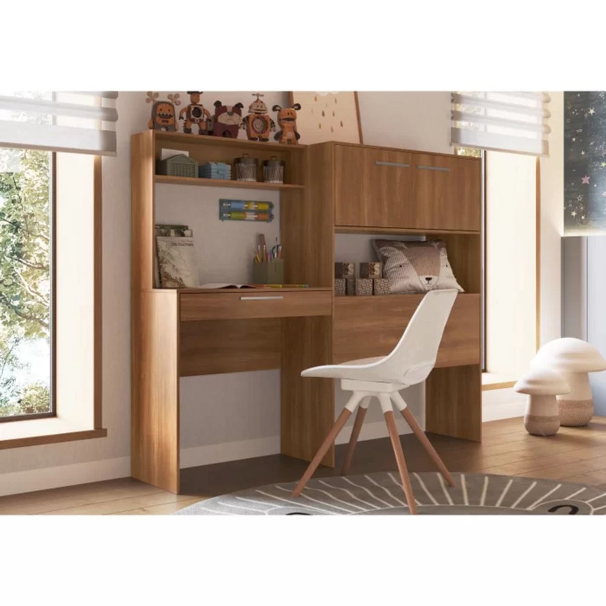TU MESITA - Escritorio con Estante Galeno color Marrón TU MESITA