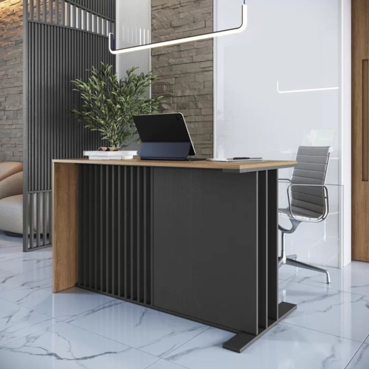 TU MESITA - Escritorio Minimalista Aroa color MarrónNegro TU MESITA