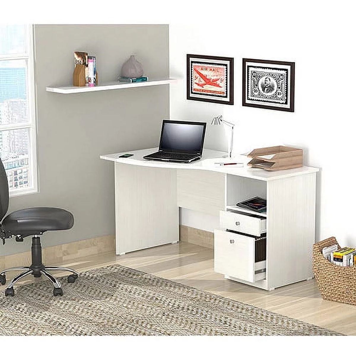 TU MESITA - Escritorio Clásico Jessy color Blanco 2 cajones TU MESITA