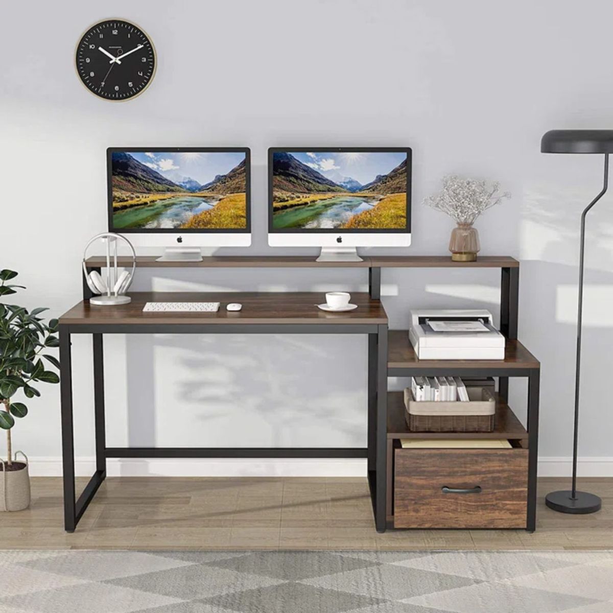 TU MESITA - Escritorio Industrial Bulgary color Marrón en TU MESITA