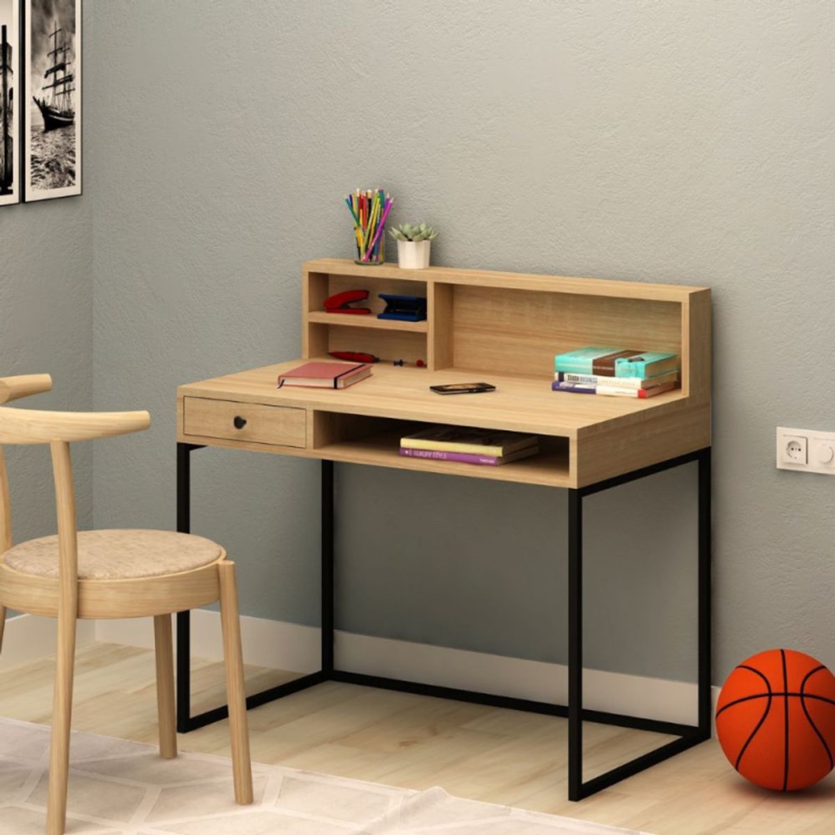 TU MESITA - Escritorio Moderno Altair color Duna 1 cajón TU MESITA