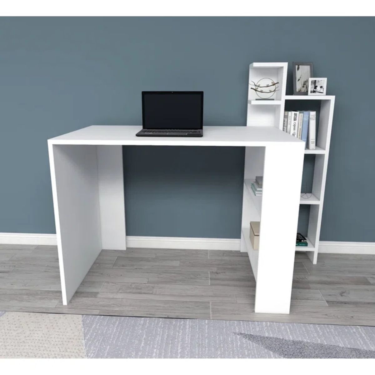 TU MESITA - Escritorio Moderno Palace con Librero color Blanco TU MESITA