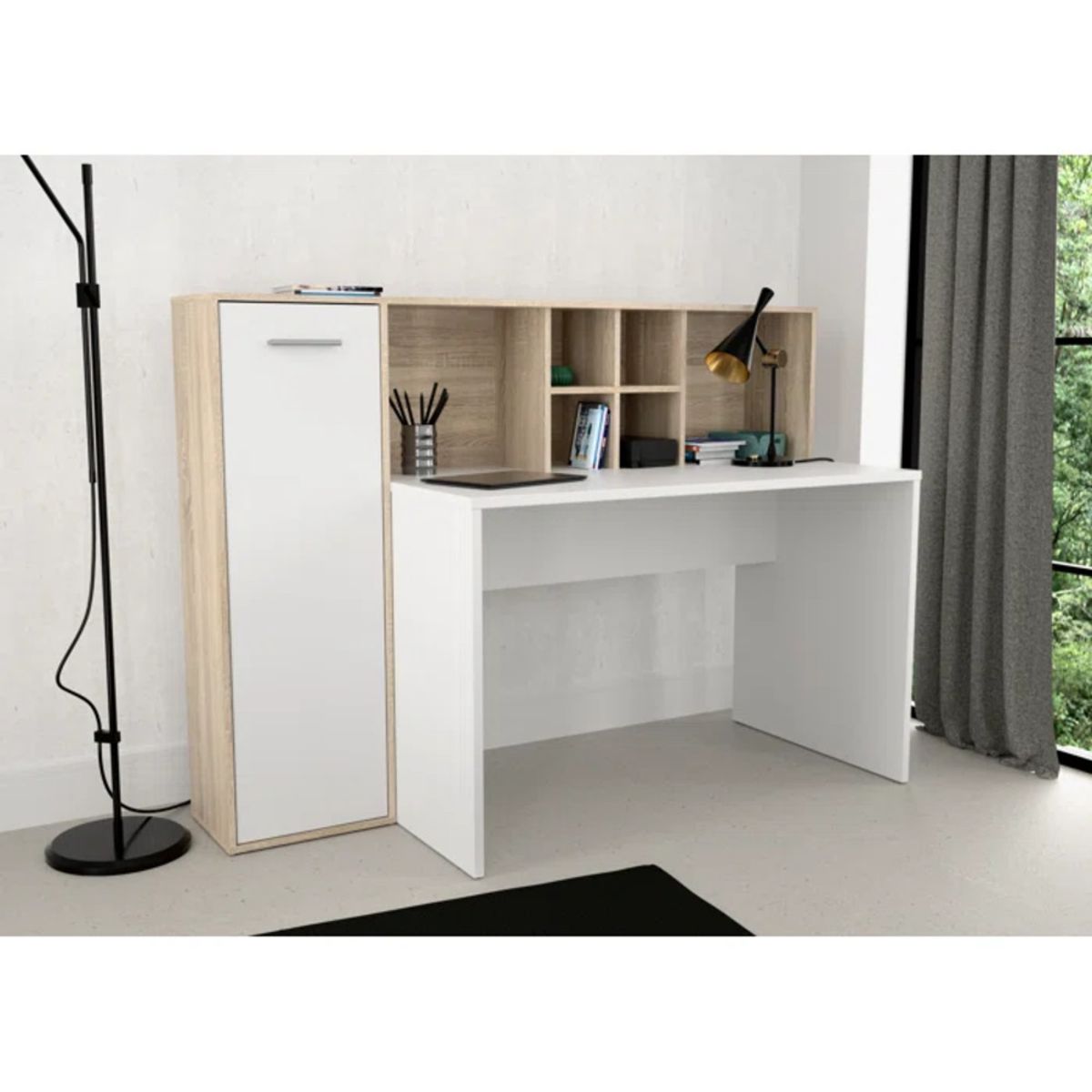 TU MESITA - Escritorio Moderno Guille color BlancoMarrón TU MESITA