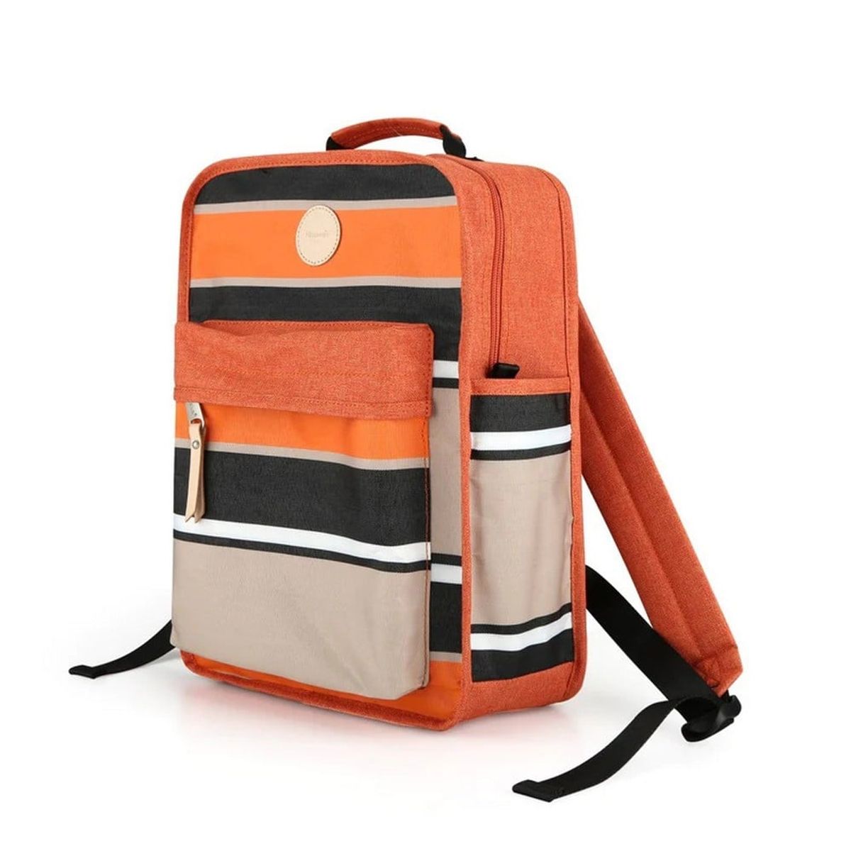 HIMAWARI - Himawari - Mochila escolar o de viaje porta Laptop Naranja y Gris