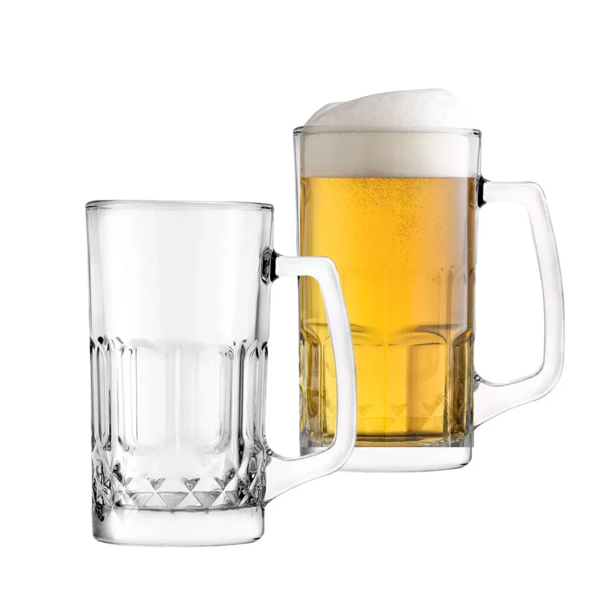 INSPIRA - Set 2 Vasos Chops Cervecero Diseño Labrado 570 ml