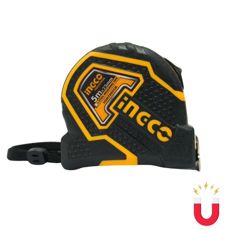 INGCO TOOLS - wincha 5m flexómetro cinta métrica 25 mm gancho magnetico INGCO