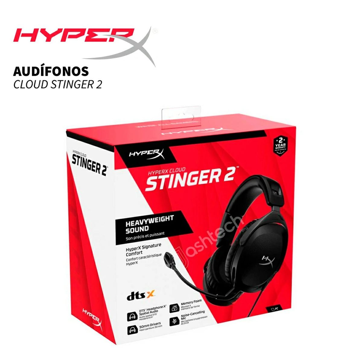 HYPERX - Auriculares Gaming HyperX Cloud Stinger 2 sonido espacial DTS