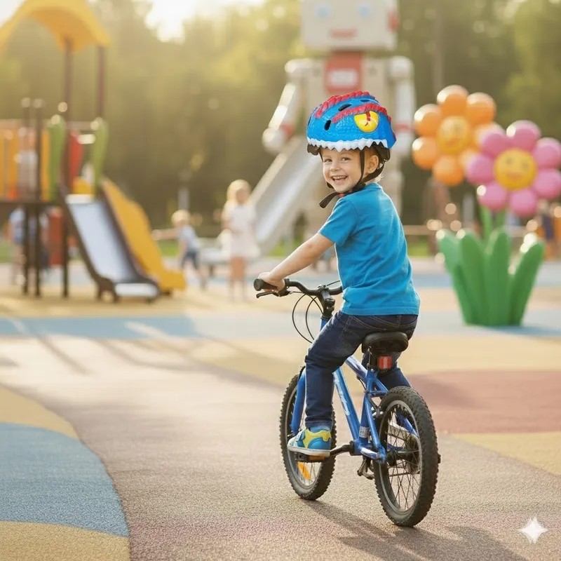 GENERICO - Casco de Bicicleta para Niños Dino Azul