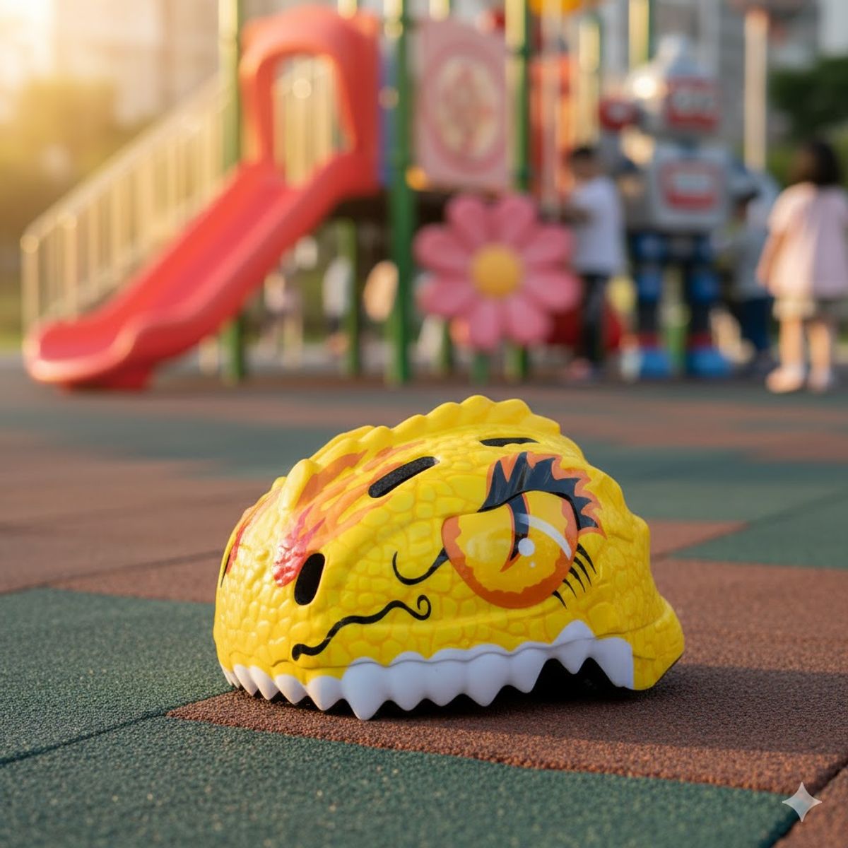 GENERICO - Casco de Bicicleta para Niños Dino Amarillo