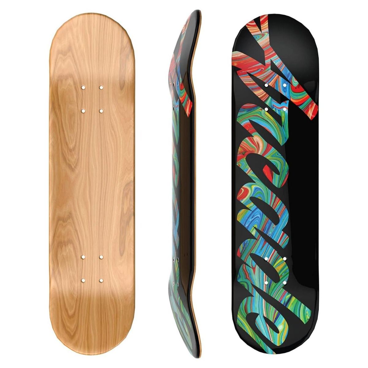 GENERICO - Tabla de Skate Arcade de Madera 8.5" - Multicolor