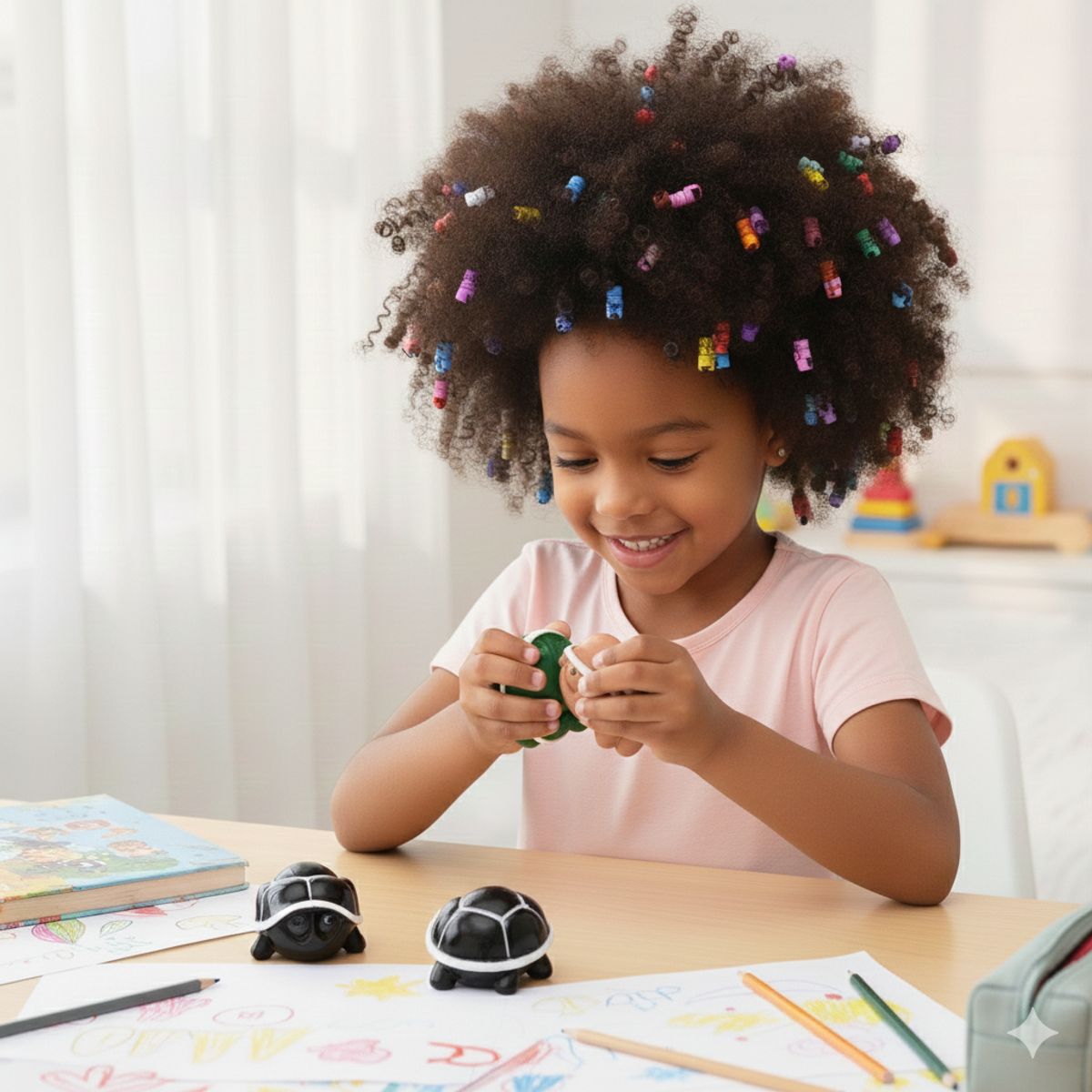 GENERICO - Pack de 4 Juguetes de Tortugas Antiestrés Llaveros