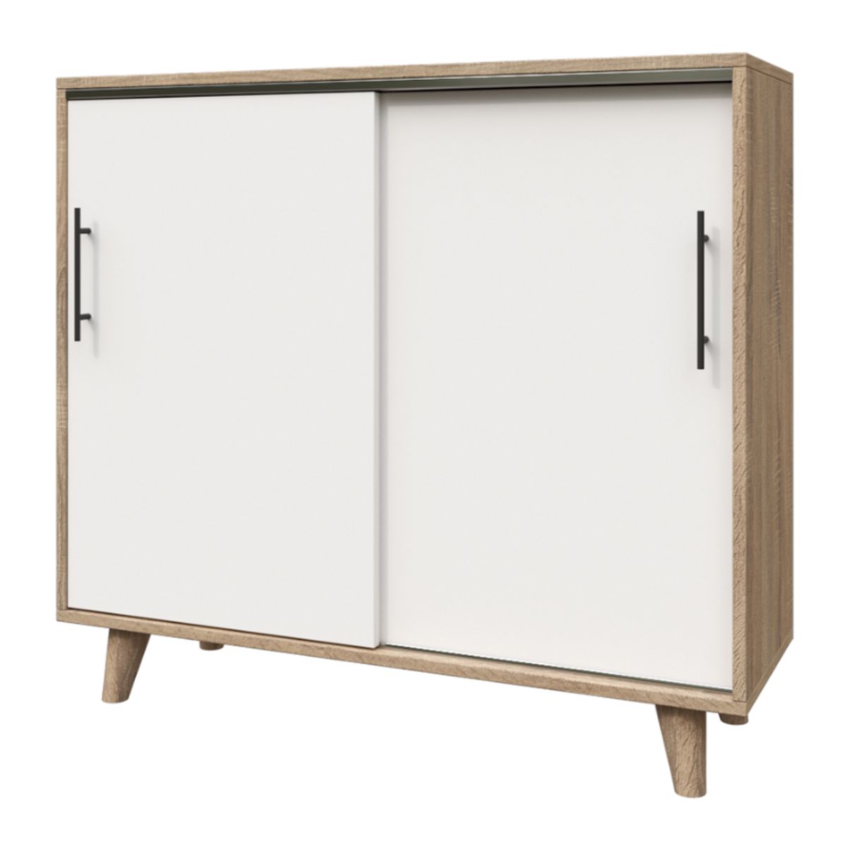 MUEBLES MACRUMO - Zapatera estilo Vintage con puertas corredizas 105cm- color Vienés