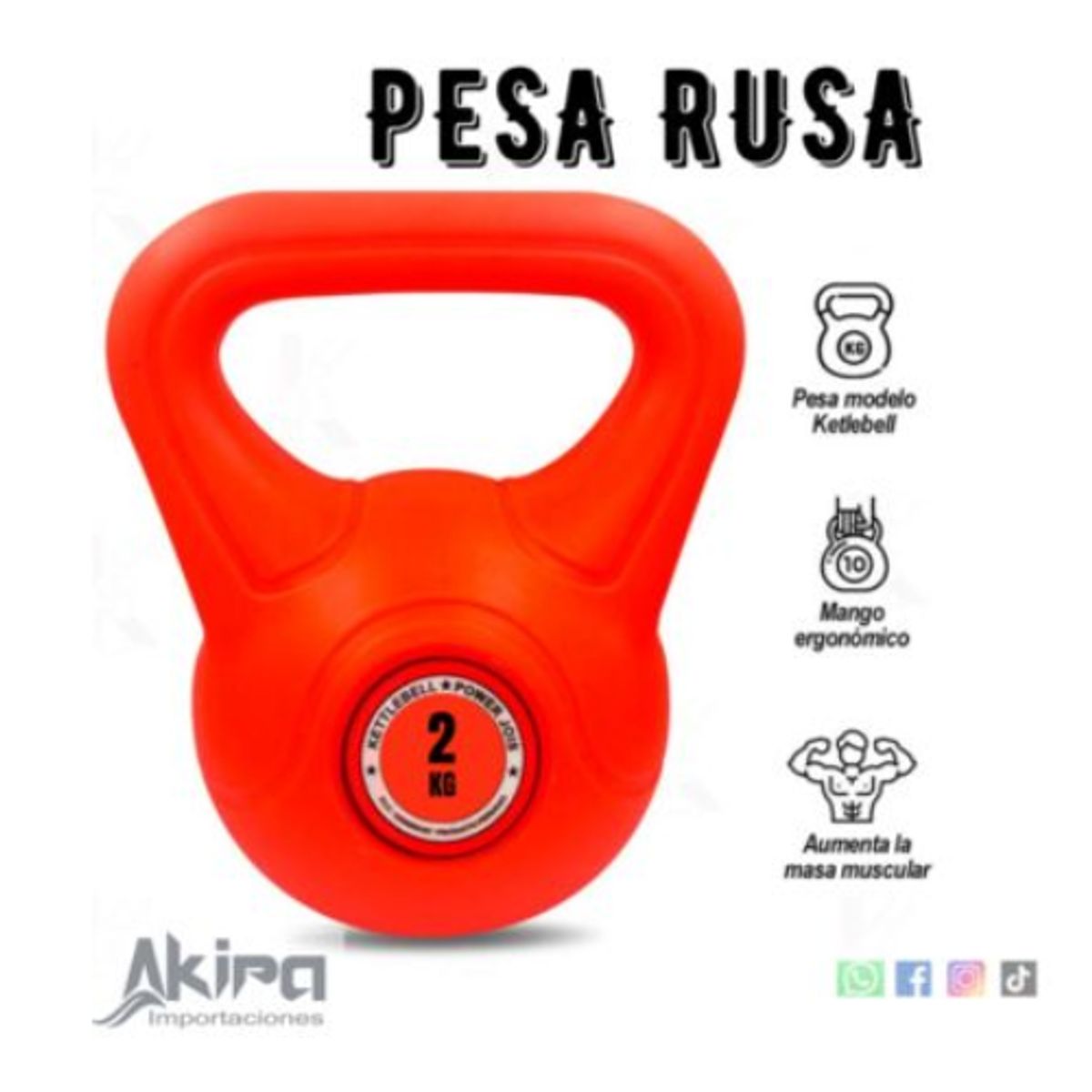 GENERICO - Pesa Rusa 2 Kilos Nacional PVC- Multicolor