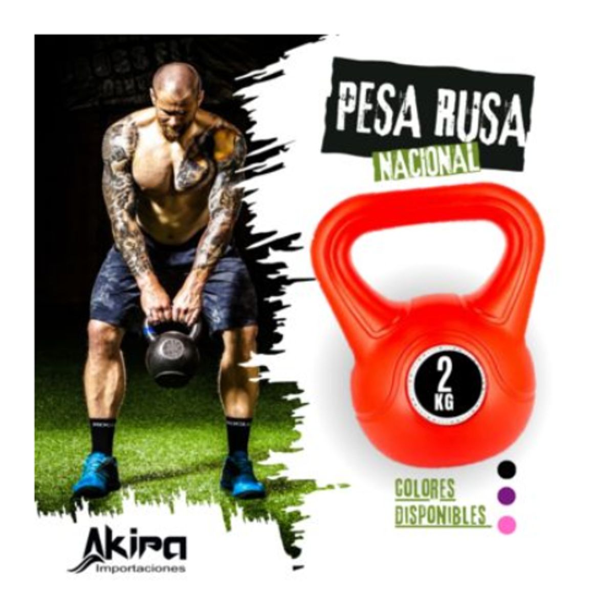 GENERICO - Pesa Rusa 2 Kilos Nacional PVC- Multicolor