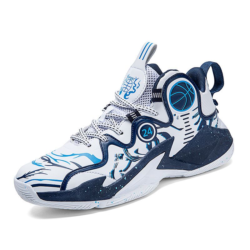 DANWEILE - Zapatos De Baloncesto Juveniles Impermeables De Cuero De Moda - azul