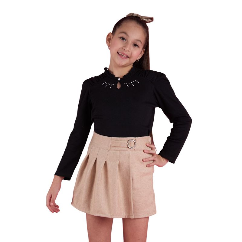 KIDS MASHMELO - Polo Con Volante En El Cuello Para Niña Kids Mashmelo.-