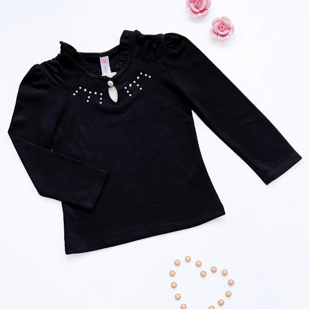 KIDS MASHMELO - Polo Con Volante En El Cuello Para Niña Kids Mashmelo.-