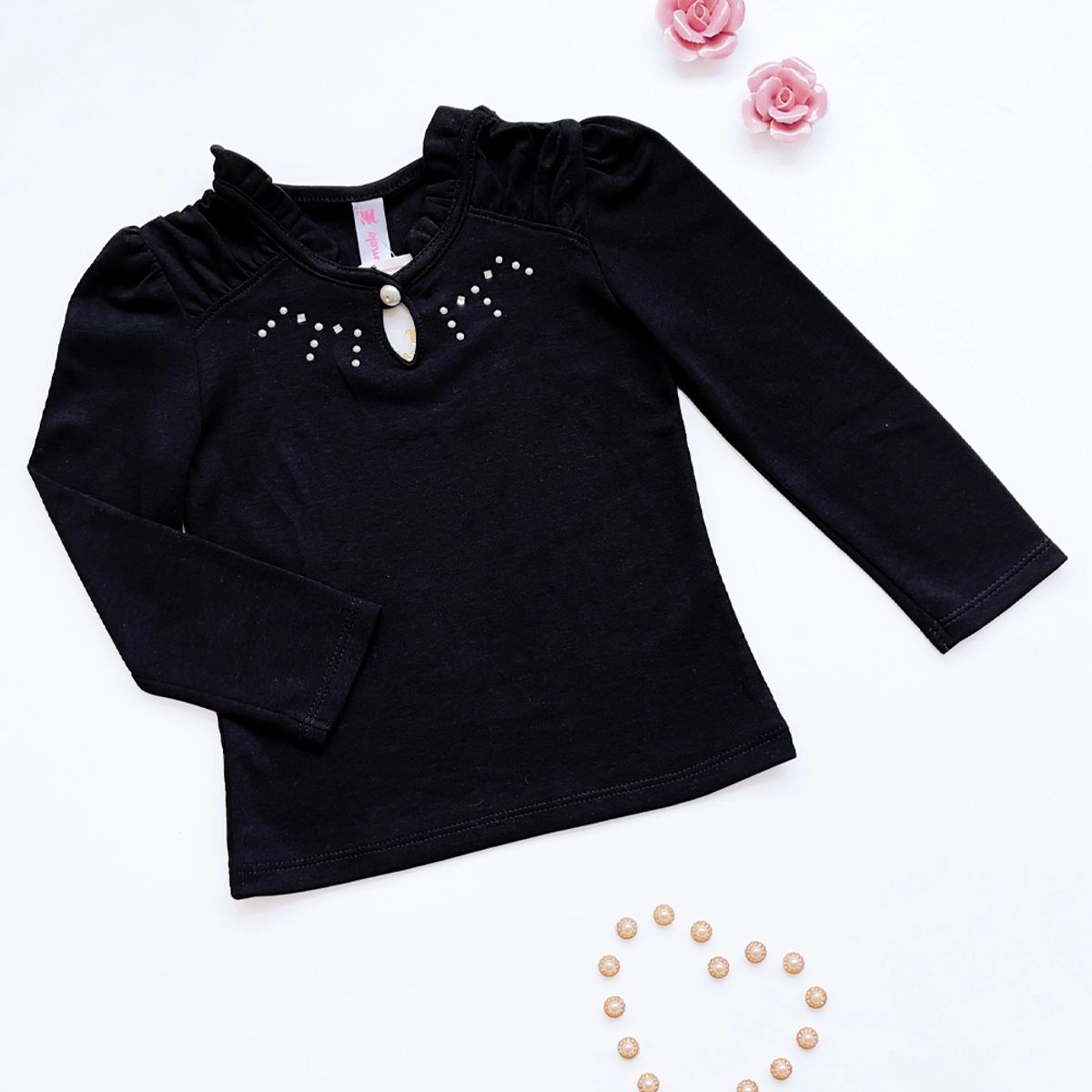 KIDS MASHMELO - Polo Con Volante En El Cuello Para Niña Kids Mashmelo.-