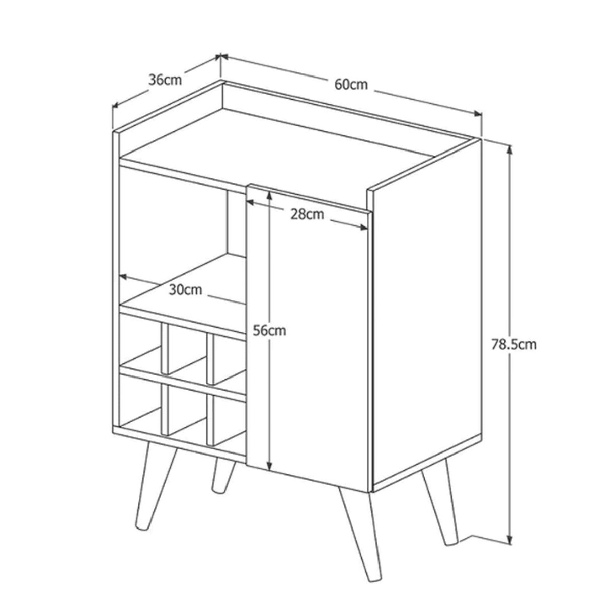 NACION MUEBLES - BAR ROMA COLOR BLANCO NM