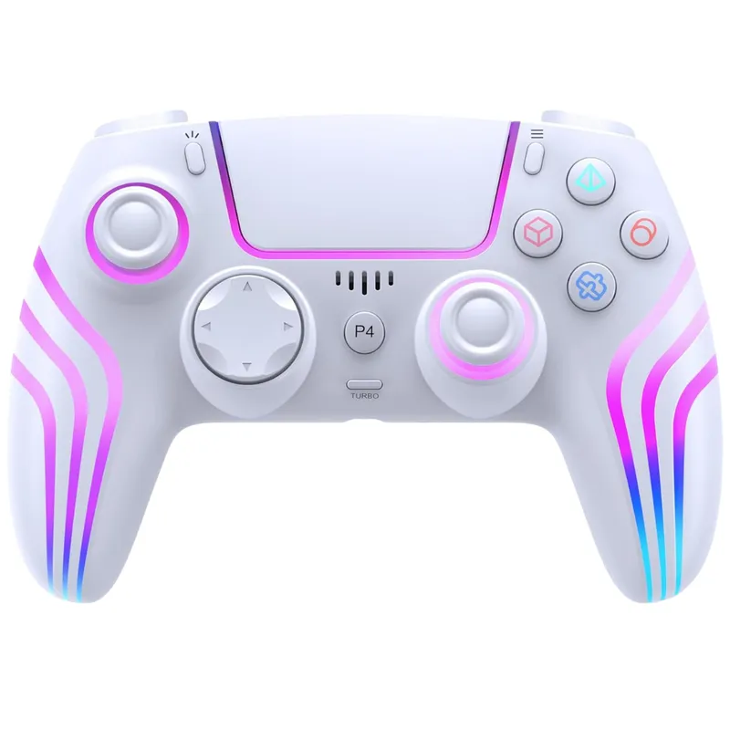 SEISA - Mando PS4 Inalámbrico Blanco con 4 Efectos de Luz SEISA SJ-4013B